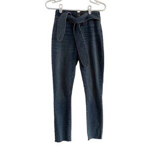 Abercrombie & Fitch Women 0/25 Tie Waist Ultra High Rise Super Skinny Ankle Jean